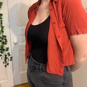 Burgundy/ red Cropped Blouse